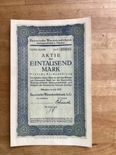 Bayerische Warenkreditbank 1000 Mark von 1923