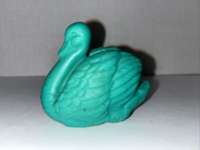 vintage 1960s EPPY Rubber Squeak Toy USA Green Swan Figure WORKS!