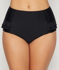 Pour Moi BLACK Splash High Waist Control Brief Swim Bottom, US 2X-Large, UK 18