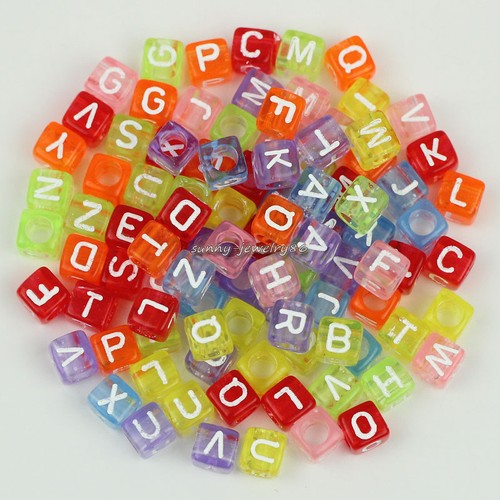 500 piezas Espaciador de letras alfabeto acrílico cubo cuadrado mixto de 6x6 mm, elige el color - Imagen 11 de 15
