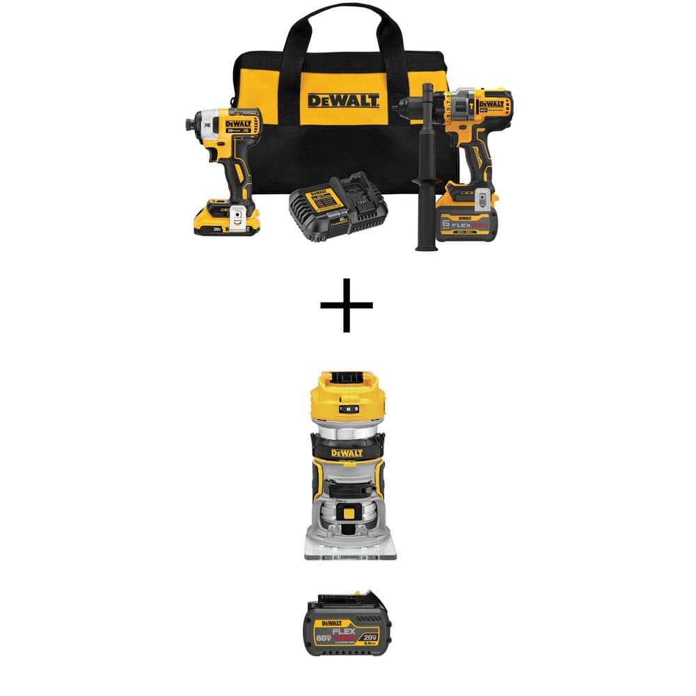 20V MAX Brushless Hammer Drill Driver and Compact Router Combo Kit