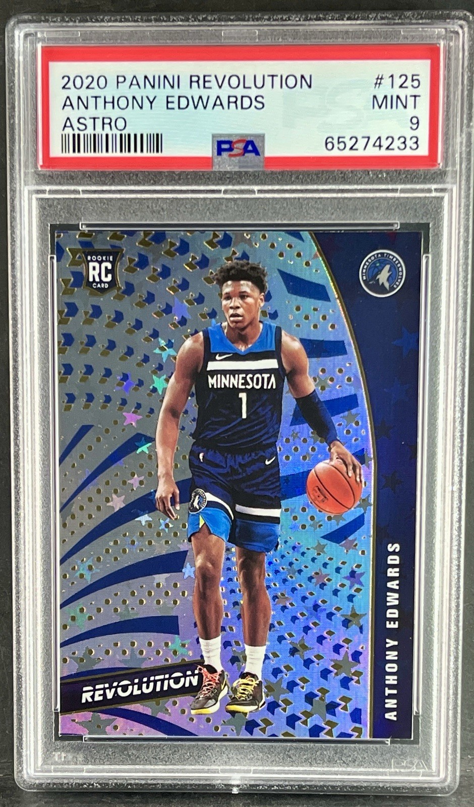 2020-21 Panini Revolution Astro #125 Anthony Edwards RC Rookie PSA 9🔥