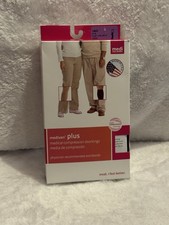 Mediven Plus Open Toe Thigh Highs Silicone Band 30-40 mmHg Size II Petite Beige