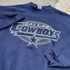 Vintage 90s Logo 7 Dallas Cowboys NFL Big Graphic Pullover Sweatshirt Mens Large