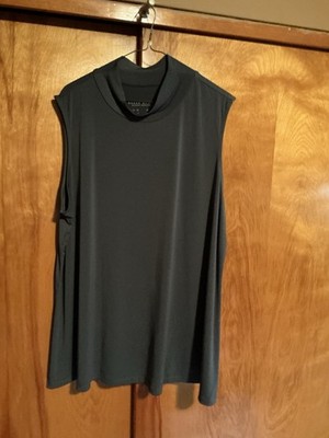 Susan Graver Size 2X Gray Modern Essentials Liquid Knit Tunic Mock Neck