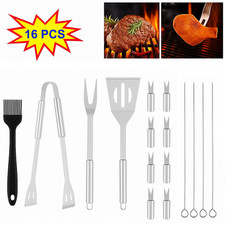 BBQ Grill Tools Set 16/7/3 PCS Stainless Steel Outdoor Barbecue Utensils Kit