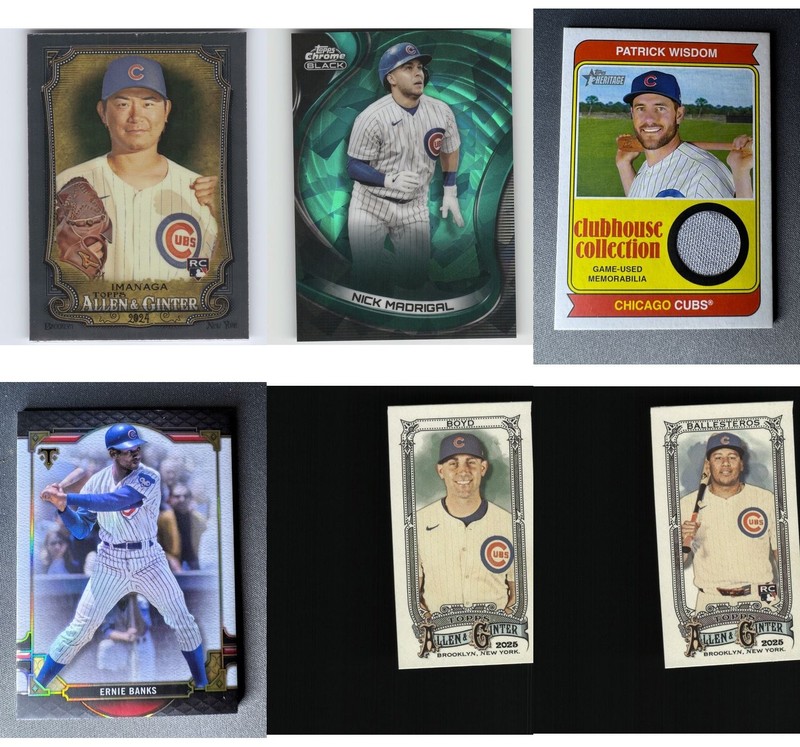 Chicago Cubs Baseball Card 6 Card LOT