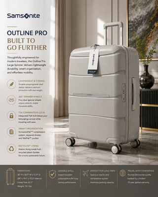 Samsonite Outline Pro Large Spinner Hardside Luggage Stone Grey TSA Lock 30''