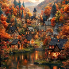 5D Diamond Painting Kits for Adults,House in the Forest Diamond Art Kits