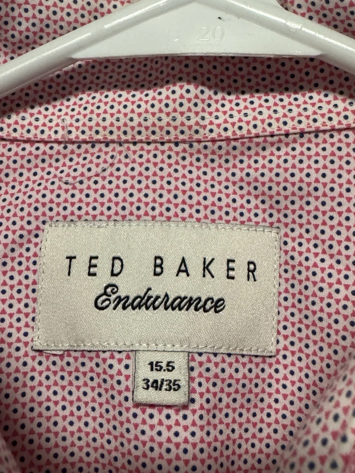 Camisa de vestir Ted Baker Endurance para hombre 15,5 - 34-35 rosa manga larga ver descripción. Foto 3 de 4