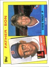 1985 Topps Father Son Dizzy Steve Trout #142 MLB Baseball Chicago Cubs Red So...