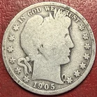 1905 Barber Silver Half Dollar. Free Shipping