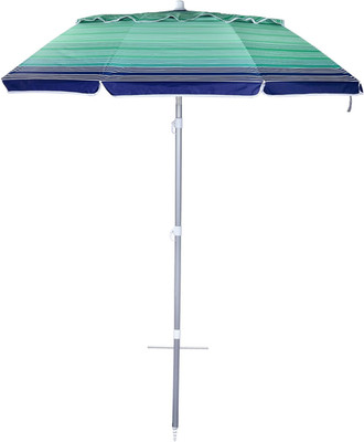 6.5Ft Folded Portable Beach Umbrella with Sand Anchor Windproof, Push Button Til