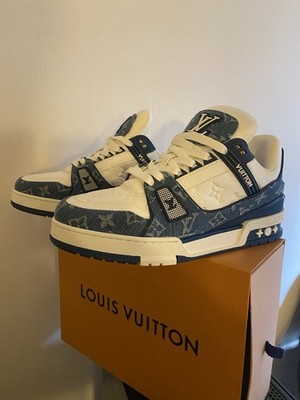 Louis Vuitton Trainer Low Sneakers   Denim Monogram Blau/Türkis