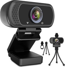 ToLuLu 1080P Webcam with Microphone, HD Webcam Widescreen USB Computer Camera