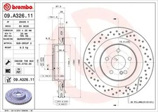 2x Brake disc internally vented 09.A326.11 BREMBO for MERCEDES-BENZ C-CLASS