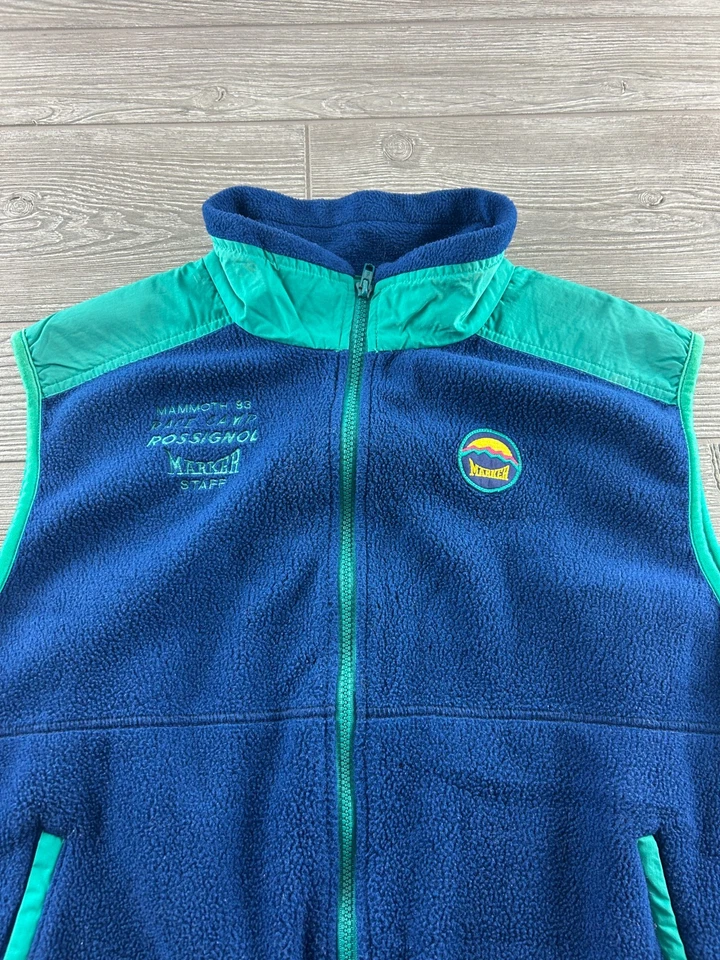 Chaleco polar Marker Series 200 Polartec azul marino/verde hecho en EE. UU. grande para hombre Foto 2 de 4