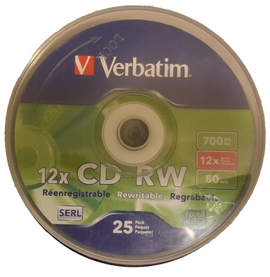 25 VERBATIM CD-RW 4X-12X Hi-Speed Brand Logo 700MB Rewritable Discs *SHIPS FREE!