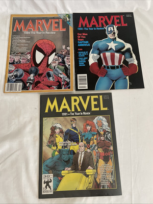 MARVEL, THE YEAR IN REVIEW: 1989, 1990, 1991 Lot of 3!