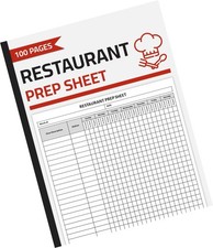 Restaurant Prep Sheet Book: Restaurant Prep List | Restaurant Kitchen Daily P...