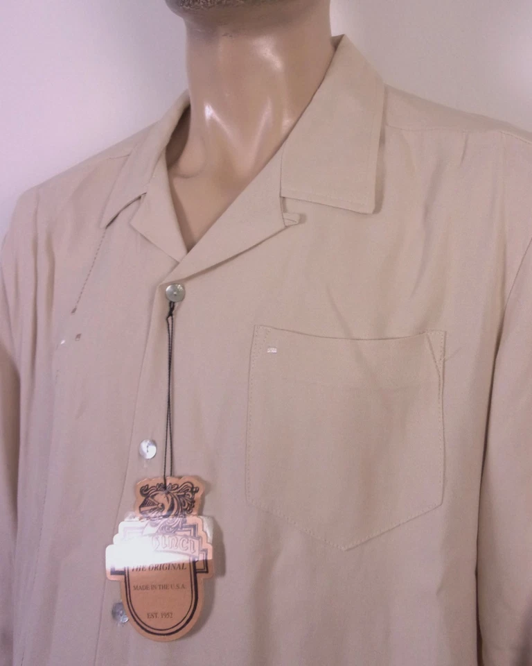 Camisa atómica retro vintage DaVinci California EE. UU. 50 acetato rayón XXL nueva con etiquetas Foto 2 de 4