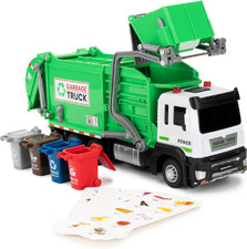 Garbage Truck Toy Large Friction Powered Trash Truck Toy with Light and Soun
