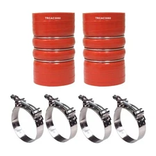2x Silicone Red Turbo Hump Hose Pair Charge Air Cooler with Clamps 3 inch 3 X 6