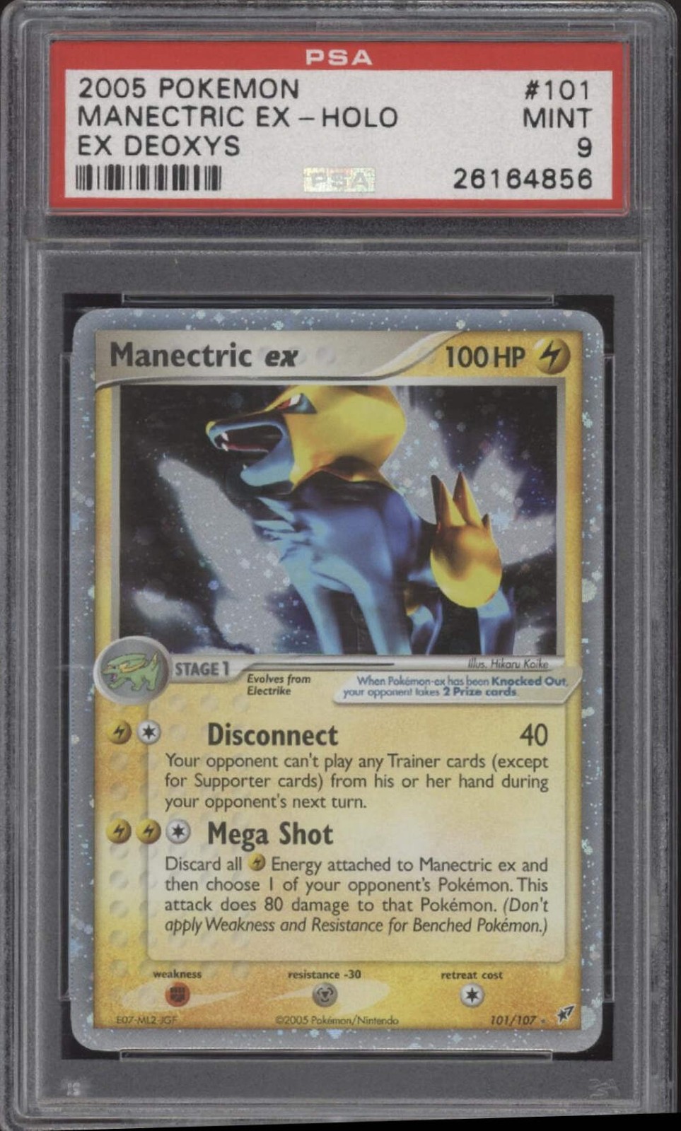 Manectric ex Pokemon ex Deoxys Holo #101 PSA 9