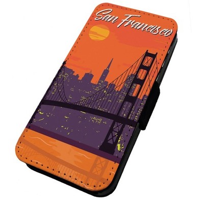 Bedruckte Klapp Handyhülle iPhone, Samsung & Huawei Ferienstädte San Francisco