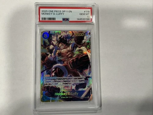 Bandai Monkey D. Luffy OP11-118 A Fist of Divine Speed Secret Rare Foil PSA 10 …