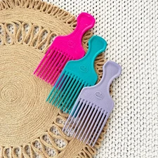 Goody Vintage Bold Colors Pink Teal Purple Reptile Textured Combs 3 Hair Pick