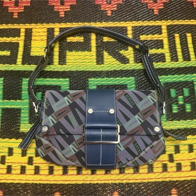 Vintage Versus  Versace Women s Logo Shoulder Bag Multicolor Blue Strap