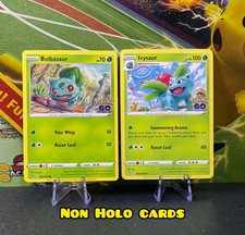 Ivysaur 002/078  &  Bulbasaur 001/078 Non Holo Pokemon GO Cards LP/NM
