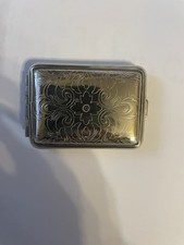 Vintage German Silver Paris Fleur Rectangle 2-compartment Pill box