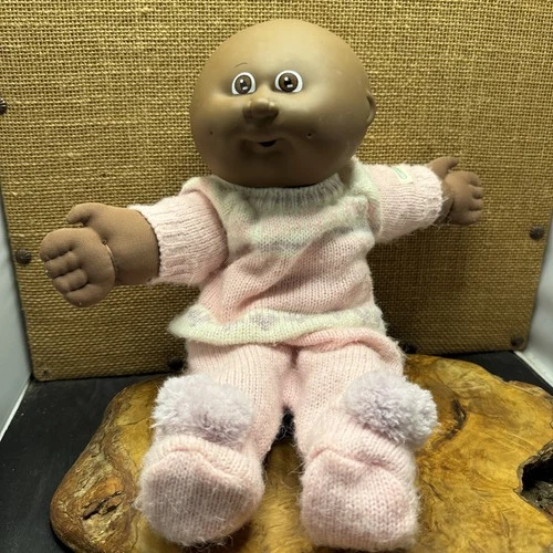 Vintage Cabbage Patch Doll, Xavier Signed with Original Pink Knitted Outfits (S)