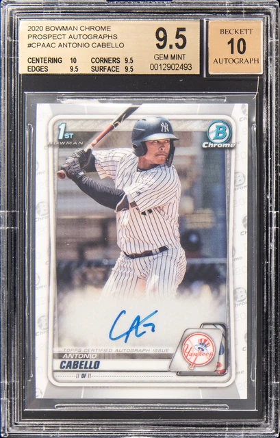 2020 BOWMAN CHROME PROSPECT AUTO #CPAAC ANTONIO CABELLO BGS 9.5