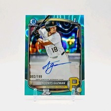 ADONYS GUZMAN AUTO #/199 2025 BOWMAN CHROME DRAFT 1ST AQUA LAVA REFRACTOR CPA-AG