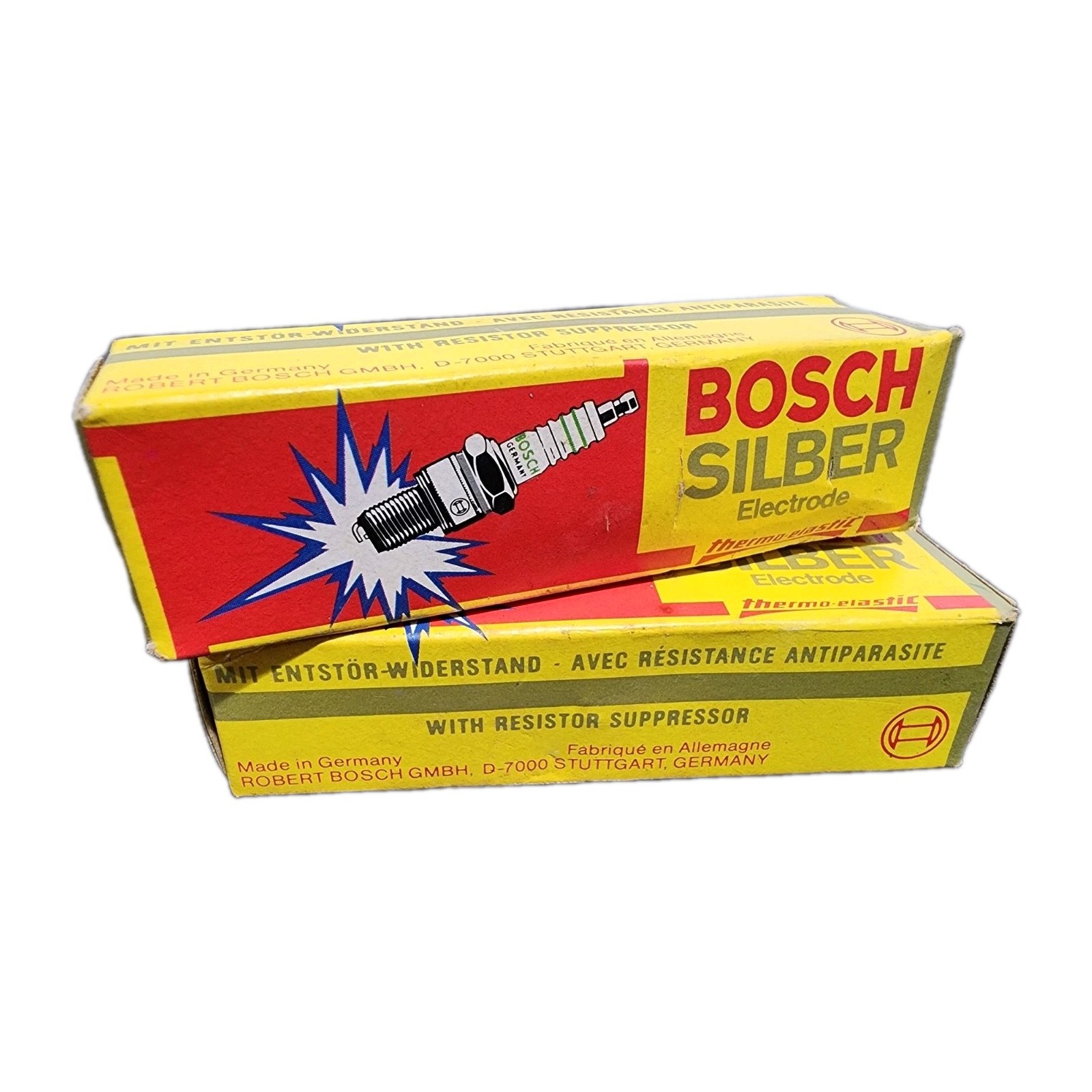 2x Vintage Bosch WR9DS Silber Spark Plug NOS 0.60mm Made in Germany VW Porsche