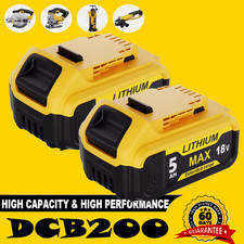 2Pack For DEWALT 18V XR 5.0Ah DCB184 Li-Ion Slide Battery DCB182 DCF885 DCB200