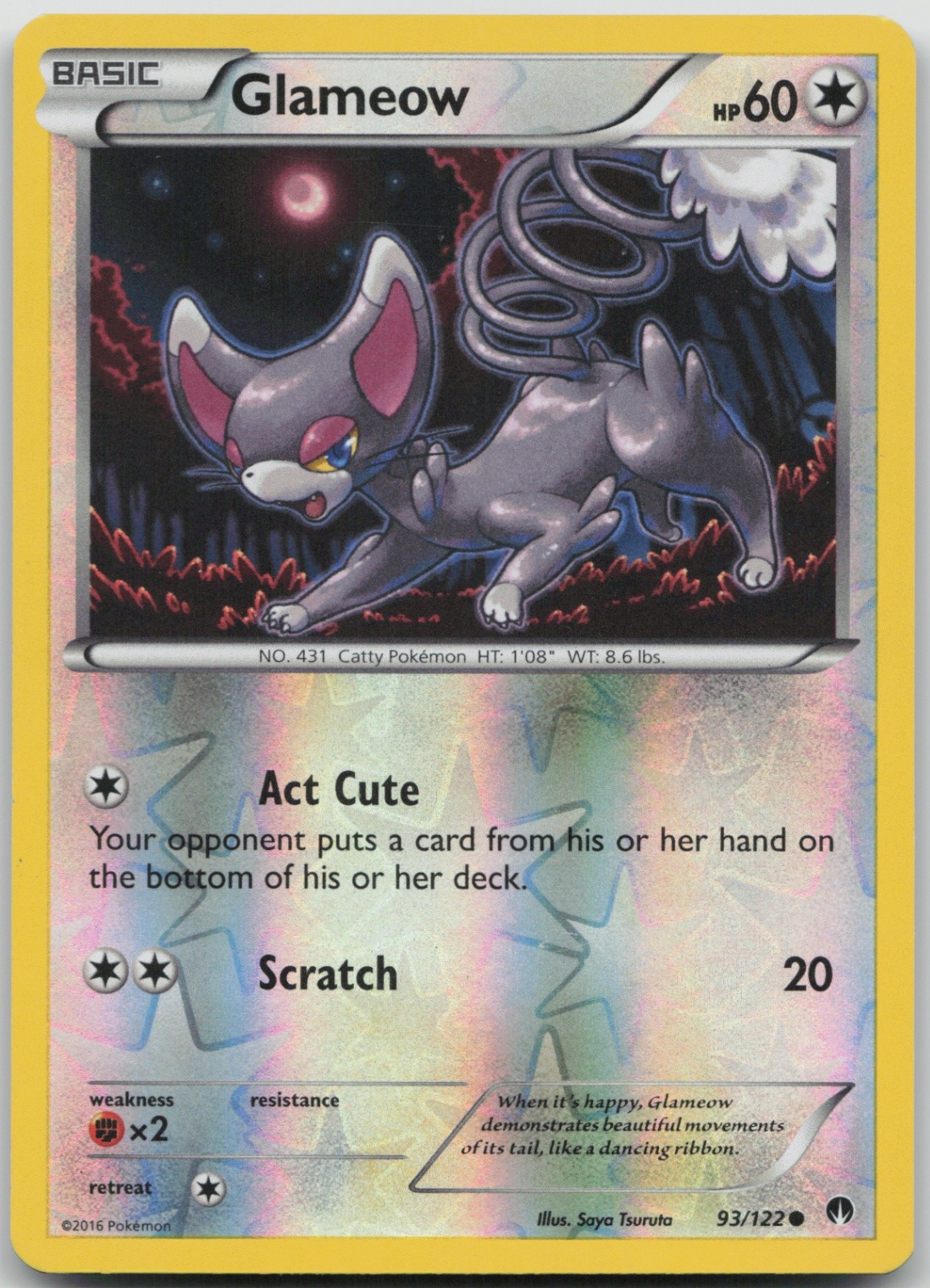 Glameow 93/122 Common XY - BREAKpoint LP Reverse Holo
