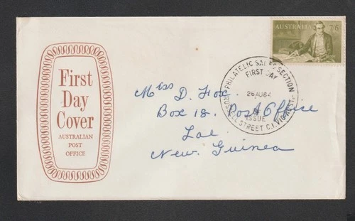 Australia 1964 FDC Cover 7/6 Cook Navigator Russell St VIC to New Guinea PNG