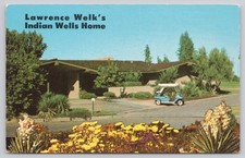 Lawrence Welk Indian Wells Home Mirro-Krome Postcard Palm Springs CA 1960s Golf