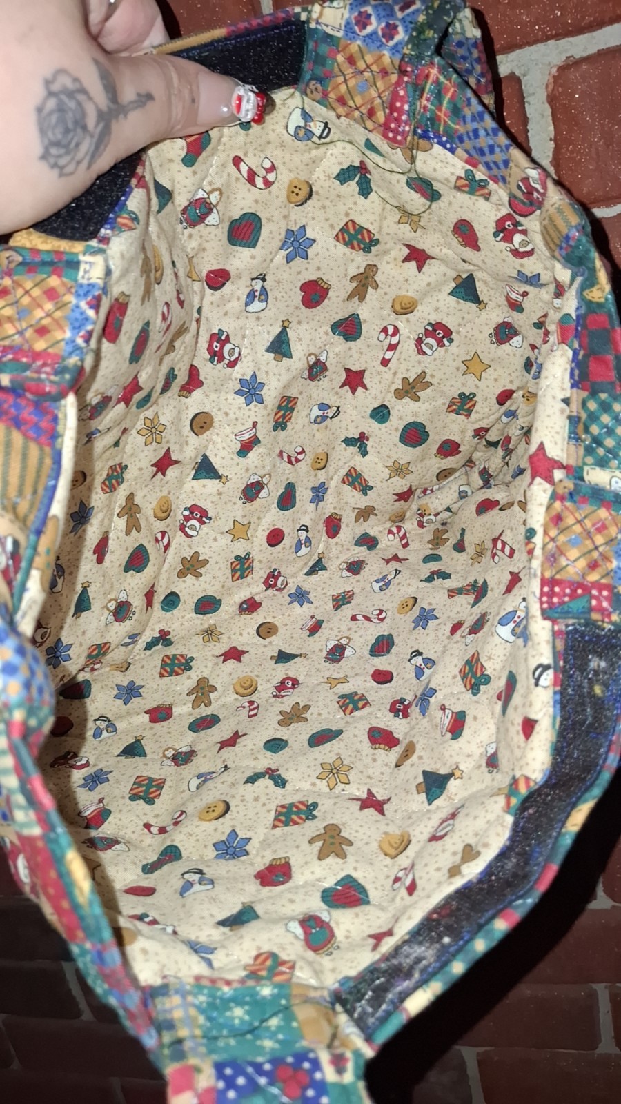 Christmas patchwork shoulder bag Multi-coloured p… - image 4