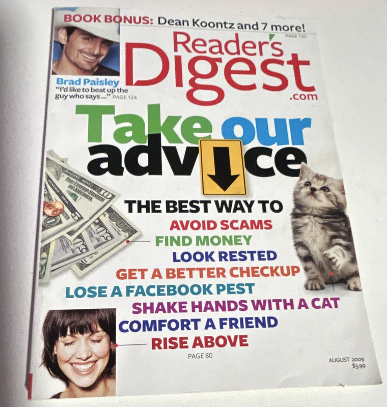 Reader's Digest August 2009 Issue "Take Our Advice" Illustrated English