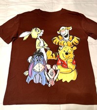 Disney Winnie the Pooh Brown T-Shirt Child L 11-13 60 Cotton 40 Polyester