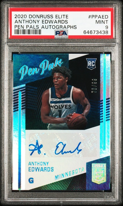 2020 PANINI DONRUSS ELITE PEN PALS AUTO #PPAED ANTHONY EDWARDS RC 78/99 PSA 9  