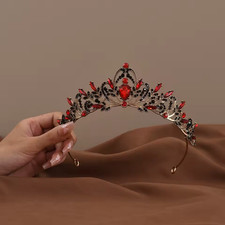 Halloween Crystal Rhinestone Tiara Crown Bridal Wedding Headband Prom Women