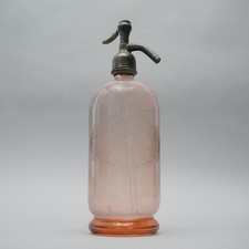 Art Deco Soda Syphon Seltzer rosa Grosse Freres Bellevue Hayange V.AIO