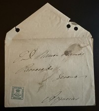 19thC Spanish Hospital Cover Seville ¼ Real Fiscal Stamp c1865–1885