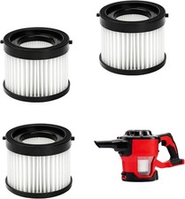   3-Pack  49-90-0160 Cartridge HEPA Filter Compatible with Milwaukee 49-90-195